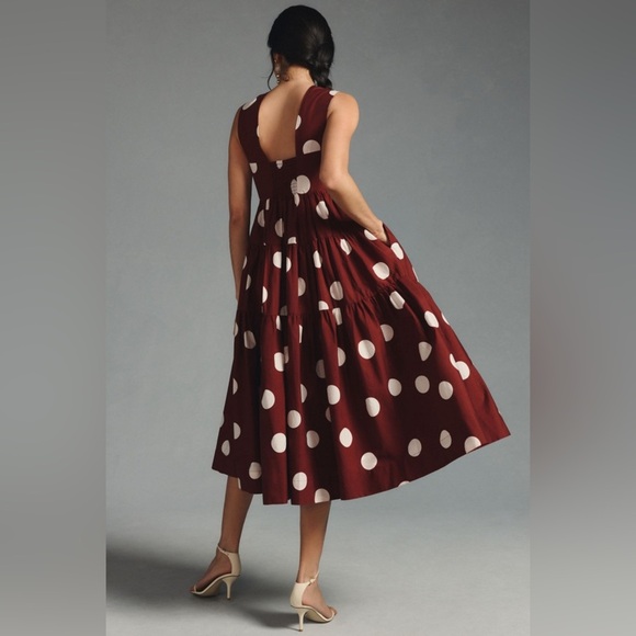 Anthropologie Maeve - Helena Square-Neck Babydoll Polkadot Dress - Picture 4 of 15